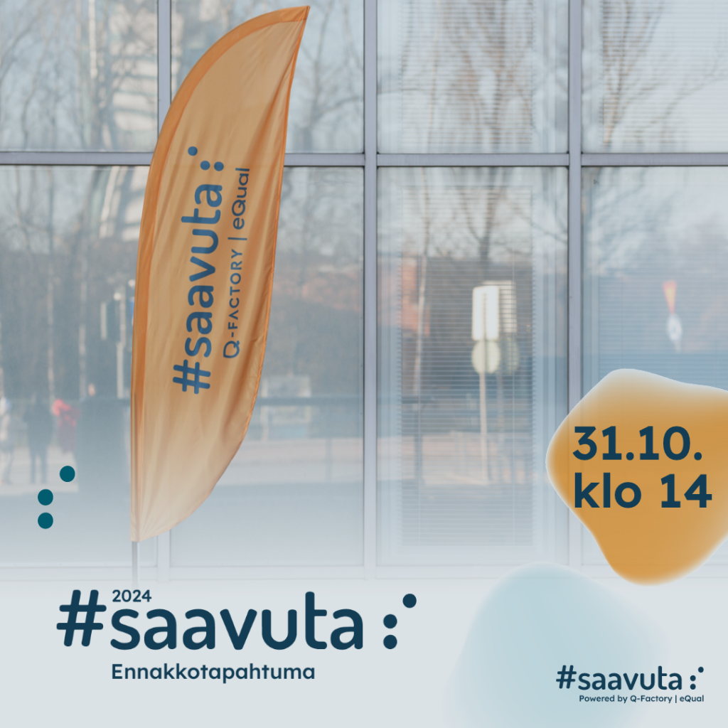 Kuvassa #saavuta-viiri ja logo sekä tapahtuman päivämäärä